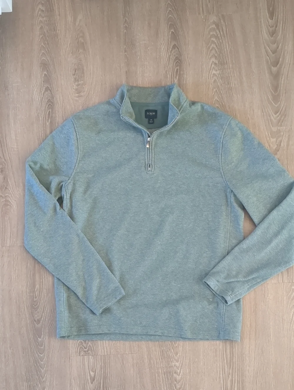 J. Crew Men's Quarter-Zip Sweater in Sage Green Heather